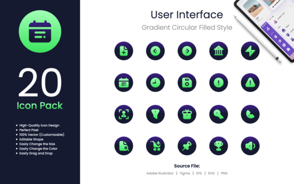 Navigating Icon Design: Understanding Gradient Circular Filled Styles
