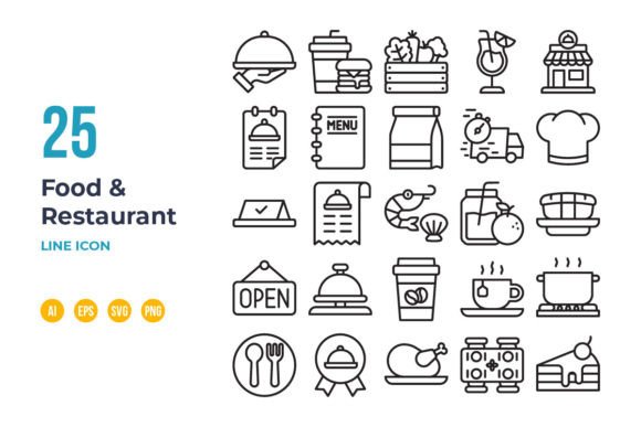 Outline Food & Restaurant Icons: Your Visual Toolkit