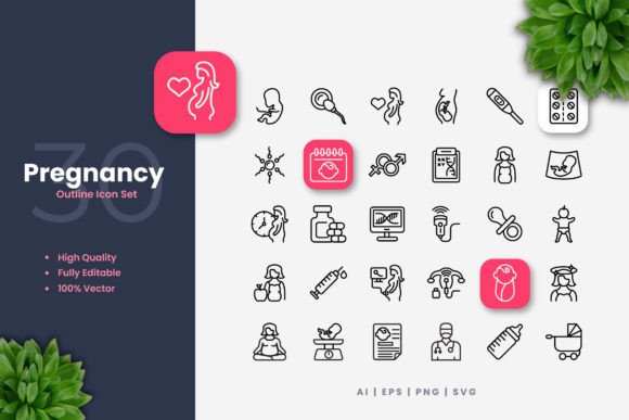 Pregnancy Icons: The Power of Simple, Clean Design for Digital and Print