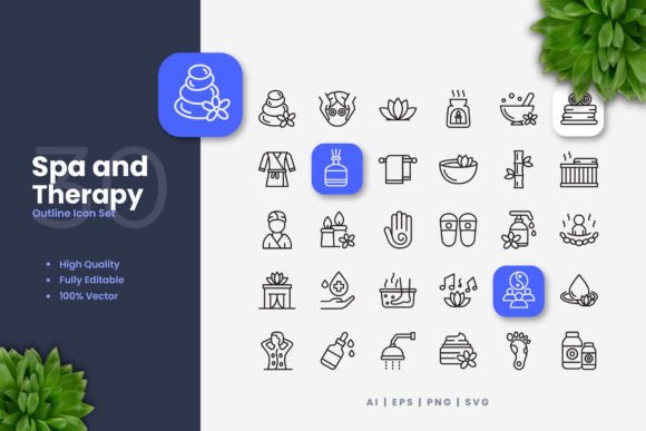 Spa and Therapy Icons: Crisp Visuals for Wellness Brands