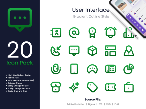 The Art and Utility of Spot Gradient Outline Icons