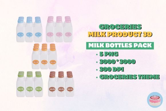 The Groceries Milk Bottle Pack 3D PNG: A Strategic Asset for Modern Creators