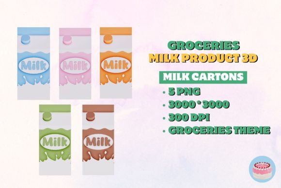 The Groceries Milk Carton Products 3D PNG Collection: A Creative Powerhouse for Food & Drink Design