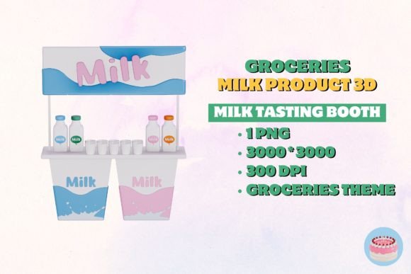 Understanding the Groceries Milk Tasting Booth 3D PNG Asset for Visual Design