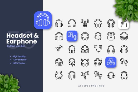 Versatile Headset and Earphone Icons for Modern Projects
